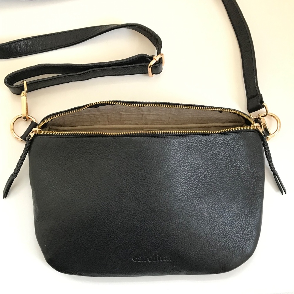 CAROLINA Ramona Leather Crossbody Bag Black - Picture 2 of 16